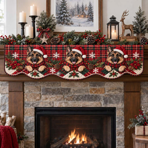 German Shepherd Tartan Quilted Mantel Scarf SN0HH0537