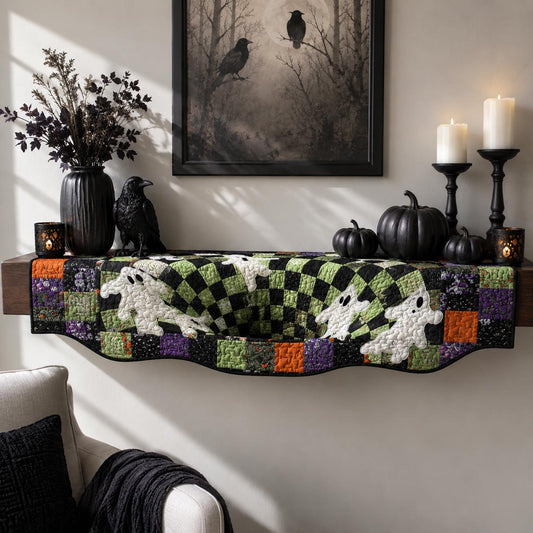 Ghost Checkerboard Quilted Mantel Scarf SN0DV489