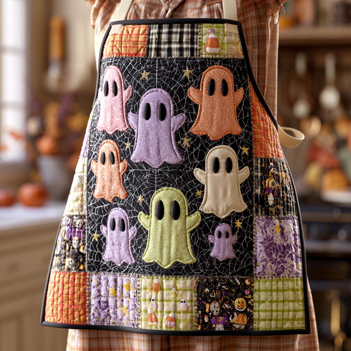 Ghostly Gathering Quilted Apron SN0DV111