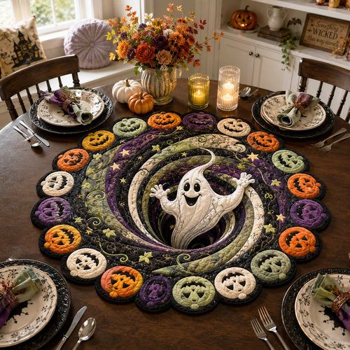 Ghostly Hollow Custom Shape Quilted Table Topper SN0TD304