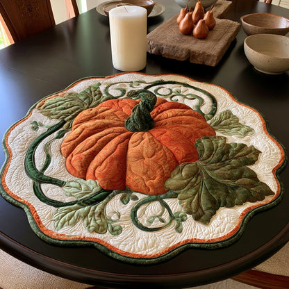 Giant Gourd Custom Shape Quilted Table Topper NCU0LV155