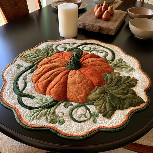 Giant Gourd Custom Shape Quilted Table Topper NCU0LV155