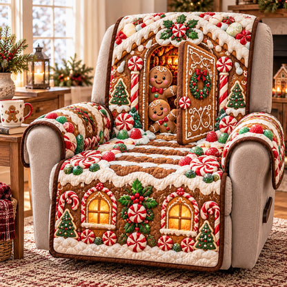 Gingerbread Candy House Quilted Sofa Cover SN0TD1266