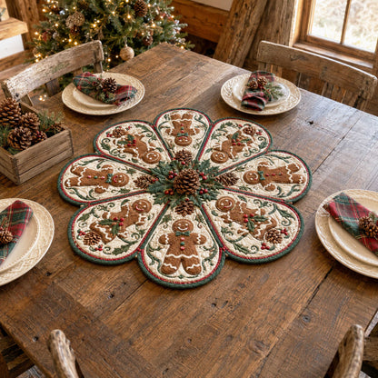 Gingerbread Cheer Custom Shape Quilted Table Topper SN0TD170