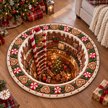 Gingerbread Cheer Quilted Round Mat SN0TD760
