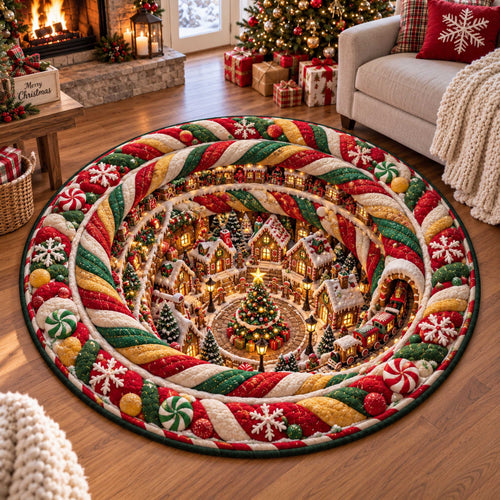 Gingerbread Christmas Quilted Round Mat SN0TD757