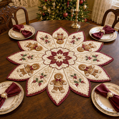 Gingerbread Cottage Custom Shape Quilted Table Topper SN0TD168