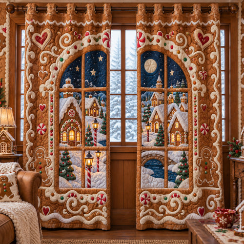 Gingerbread Dreams Quilted Curtains SN0TV754