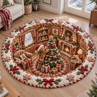 Gingerbread Hidden Living Room Quilted Round Mat SN0TD913