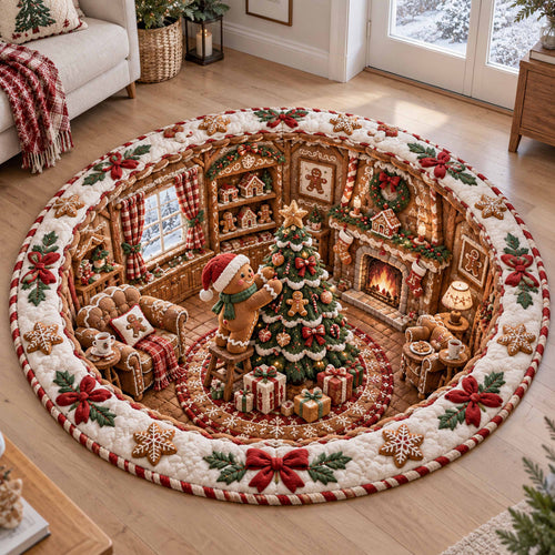 Gingerbread Hidden Living Room Quilted Round Mat SN0TD913