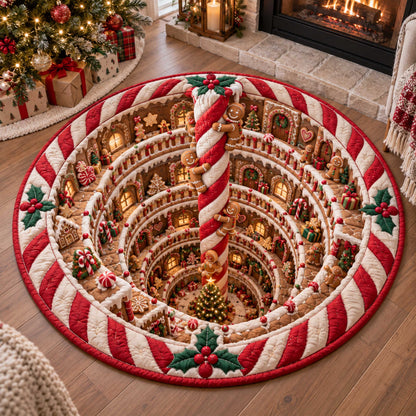 Gingerbread Holiday Quilted Round Mat SN0TD762