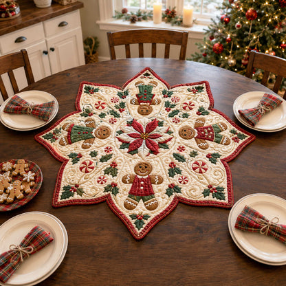 Gingerbread House Custom Shape Quilted Table Topper SN0TD166