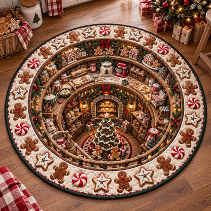 Gingerbread Joy Quilted Round Mat SN0TD761