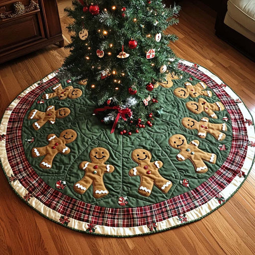 Gingerbread Joy Skirt Christmas Quilted Tree Skirt NCU0VH123