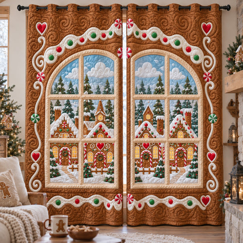 Gingerbread Kingdom Quilted Curtains SN0TV755
