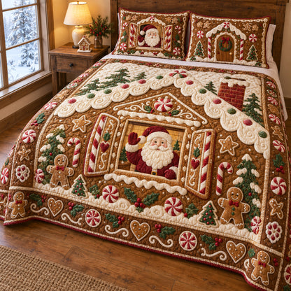 Gingerbread Noel 3-Piece Quilted Bedding Set SN0TV823