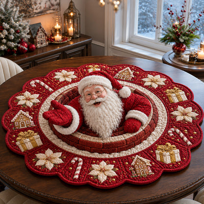 Gingerbread Santa Claus Custom Shape Quilted Table Topper SN0HH0130