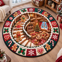 Gingerbread Steps Quilted Round Mat SN0TD895