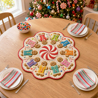 Gingerbread Village Custom Shape Quilted Table Topper SN0TD167