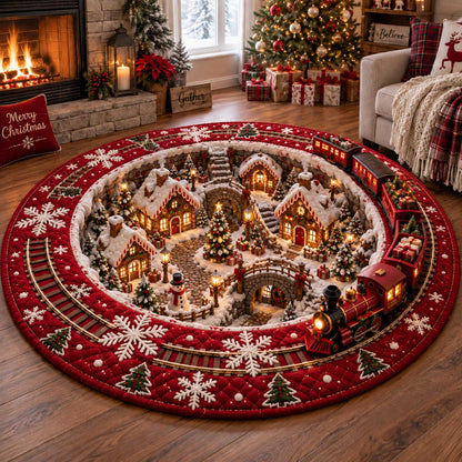 Gingerbread Village Portal Quilted Round Mat SN0DV703