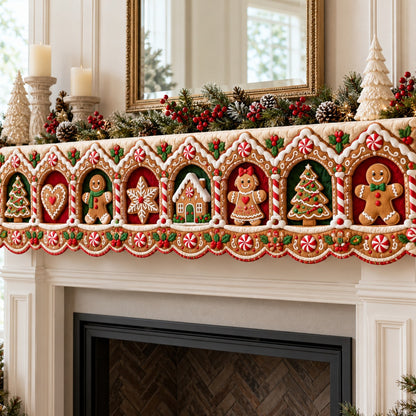 Gingerbread Village Row Quilted Mantel Scarf SN0TV995