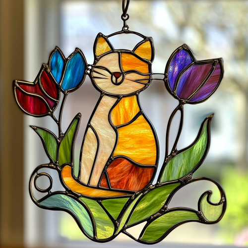 Glimmering Cat Gaze - Window Hanging Suncatcher NCU0PD080