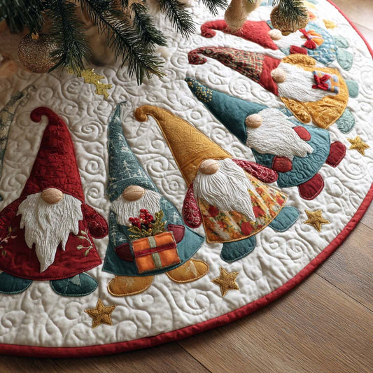 Gnome Blessing Christmas Quilted Tree Skirt NCU0DDK1645
