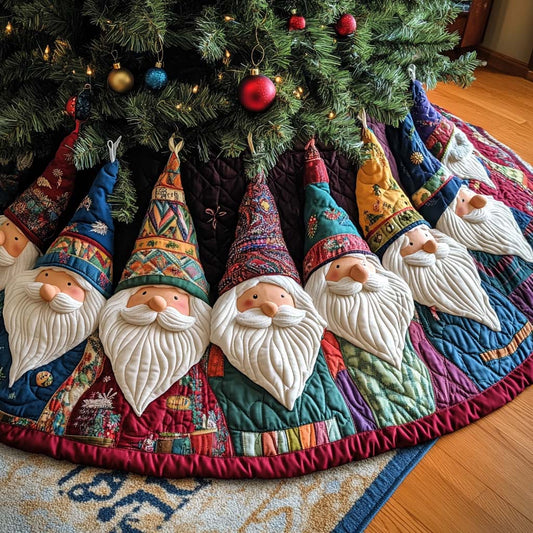 Gnome Delight Quilted Christmas Tree Skirt NCU0VH441