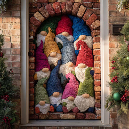 Gnome Gathering Tunnel Quilted Door Cover NCU0XD1603