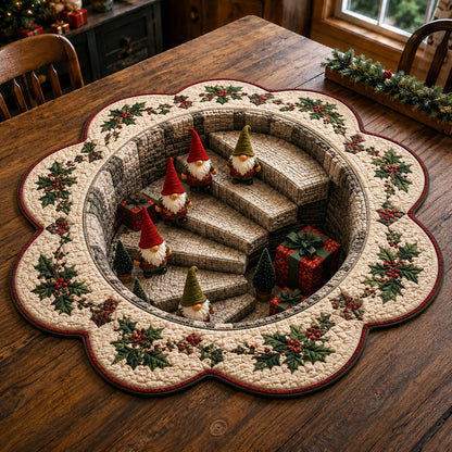 Gnome Hearth Custom Shape Quilted Table Topper SN0TV161