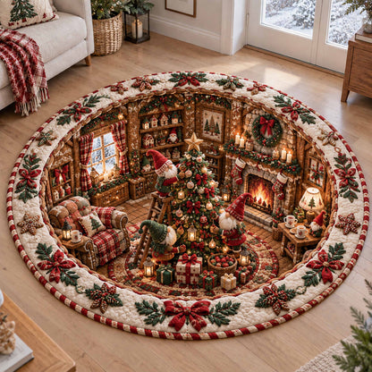 Hidden Living Room Quilted Round Mat NCU0SN013