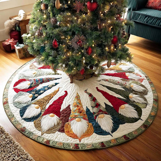 Gnome Joy Christmas Quilted Tree Skirt NCU0DDK1643