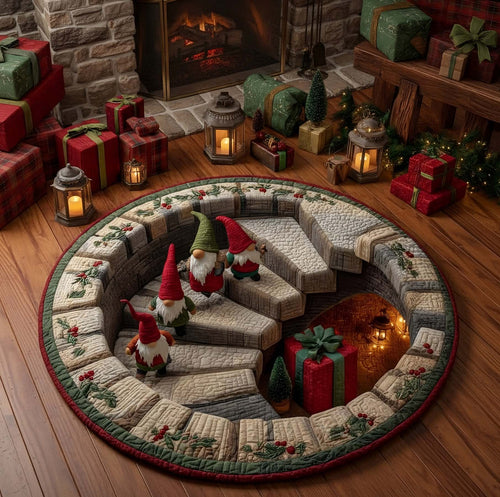 Gnome Stairs Quilted Round Mat NCU0XD1118