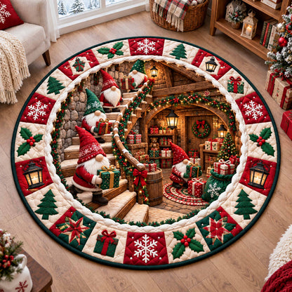 Gnome Steps Quilted Round Mat SN0TD892