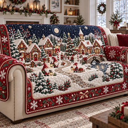 Gnome Village Quilted Sofa Cover SN0HH0481