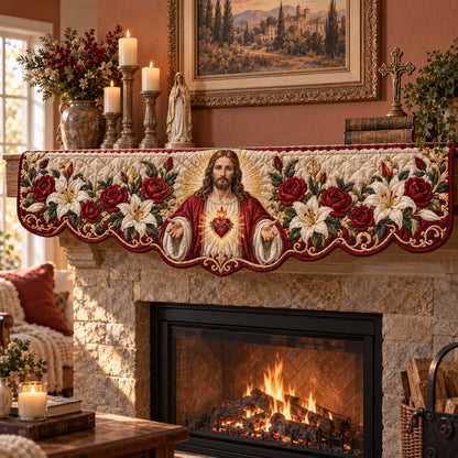 God Faith Quilted Mantel Scarf SN0TD606