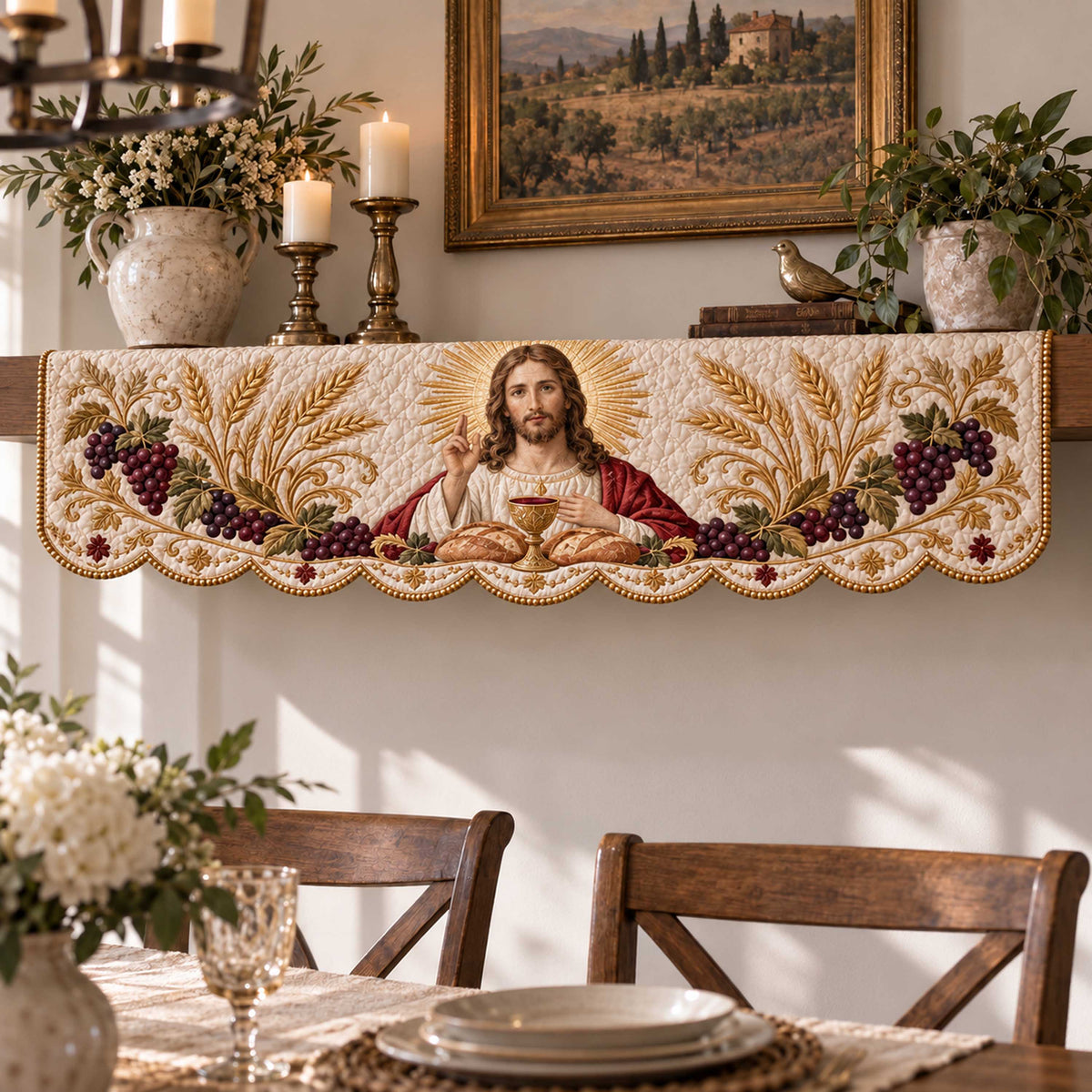 God Grace Quilted Mantel Scarf SN0TD604