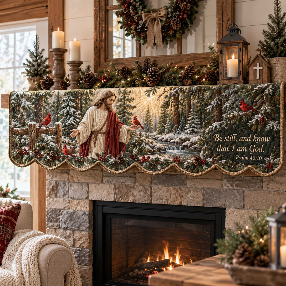 God Love Quilted Mantel Scarf SN0TD605