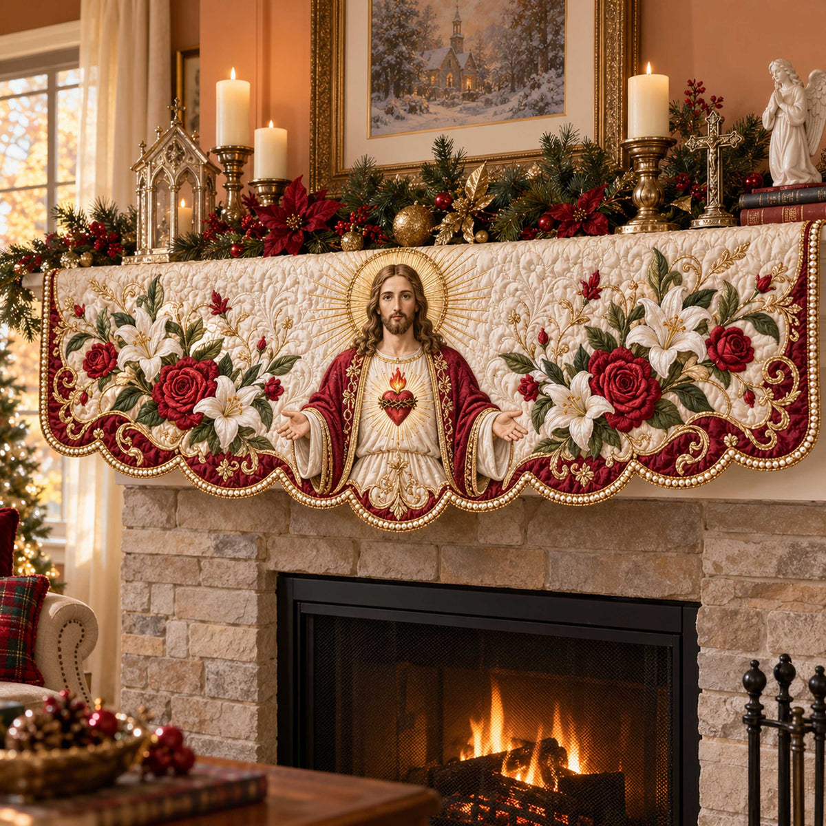 God Promise Quilted Mantel Scarf SN0TD609