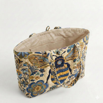 Golden Meadow Bee Quilted Classic Tote Bag SN0NT018