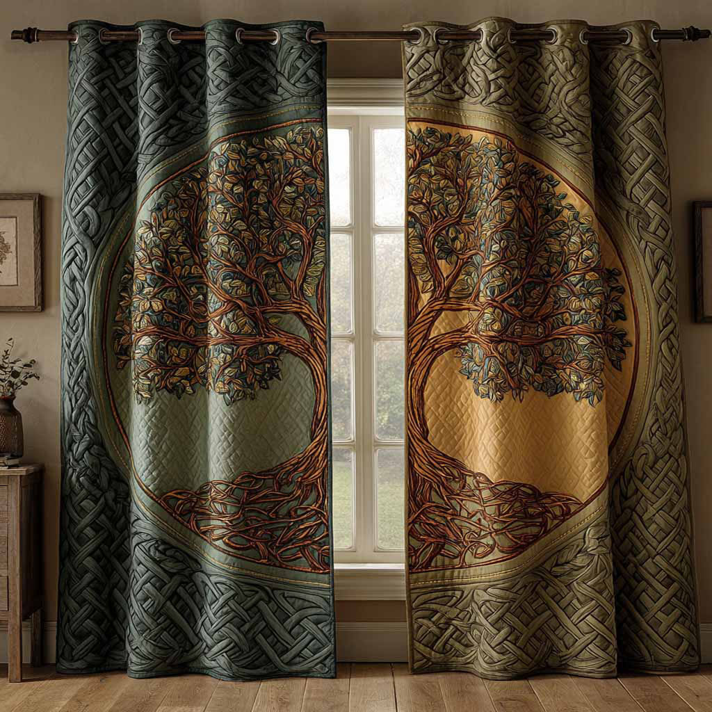 Golden Ancestry Quilted Curtains NCU0DX072
