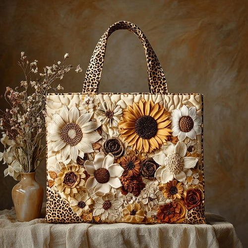Golden Bloom Quilted Tote Bag NCU0VL2732