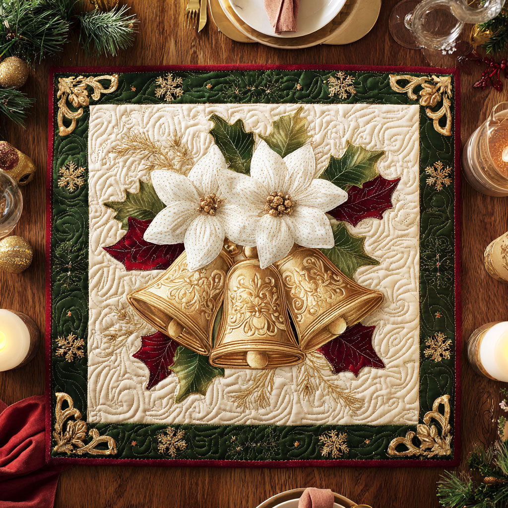 Golden Carols Quilted Table Topper NCU0NTV109