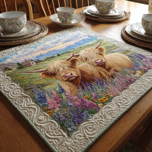 Golden Cow Days Quilted Table Topper NCU0NNT1195