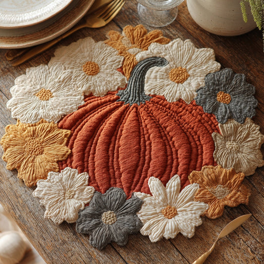 Golden Daisy Gourd Custom Shape Quilted Placemat NCU0LV037