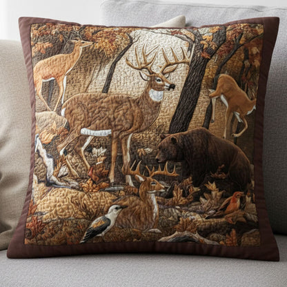 Golden Deer Quilted Pillow Case NCU0NNT1896