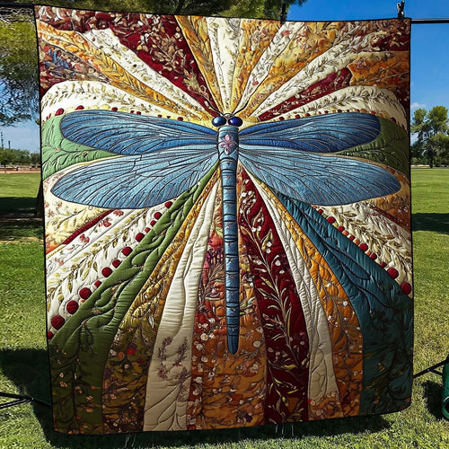 Golden Dragonfly Quilted Blanket NCU0DK5860