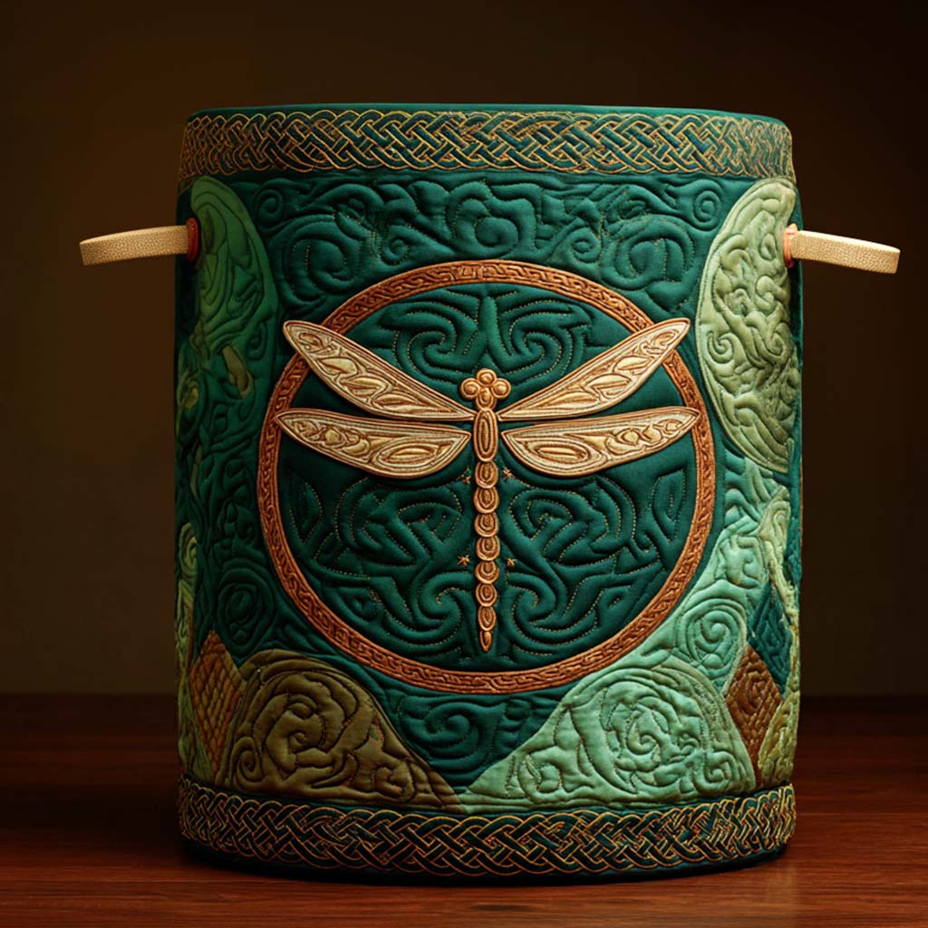 Golden Dragonfly Quilted Laundry Basket NCU0NNT2300