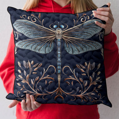 Golden Dragonfly Quilted Pillow Case NCU0DK3855