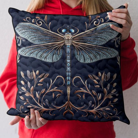 Golden Dragonfly Quilted Pillow Case NCU0DK3855